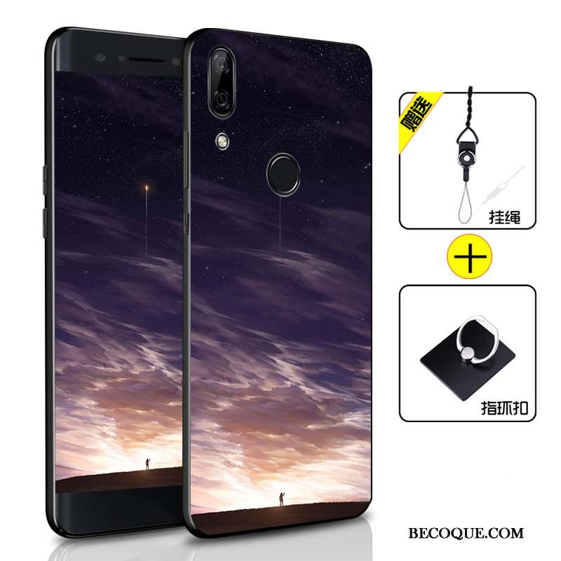 Huawei P Smart Z Créatif Fluide Doux Protection Coque De Téléphone Étui Noir