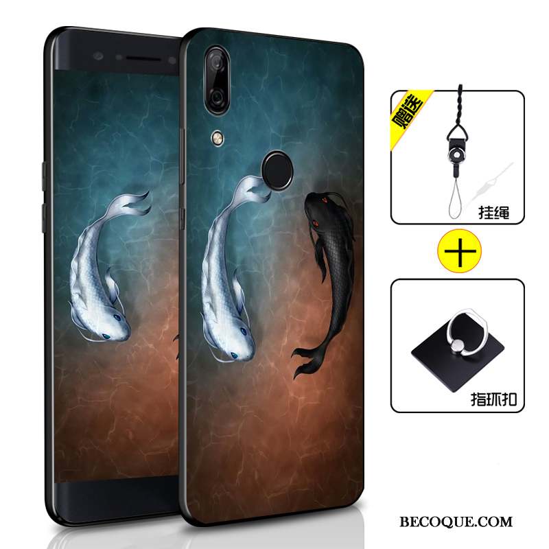 Huawei P Smart Z Créatif Fluide Doux Protection Coque De Téléphone Étui Noir