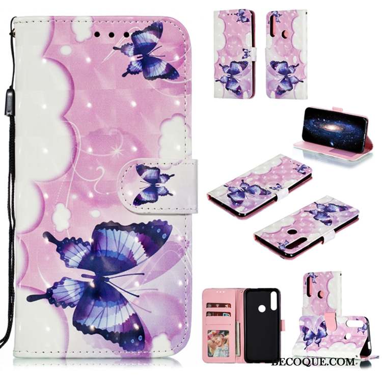 Huawei P Smart Z Étui En Cuir Violet Coque De Téléphone