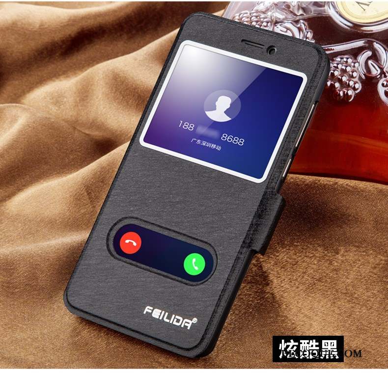 Huawei P Smart Étui Coque De Téléphone Étui En Cuir Rouge Housse Protection