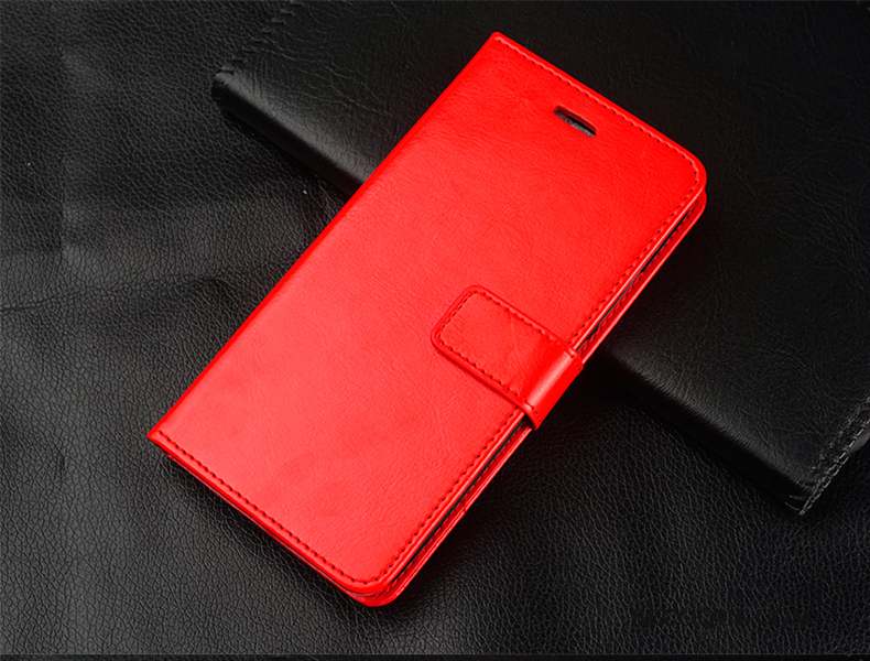 Huawei P Smart Étui En Cuir Fluide Doux Coque De Téléphone Incassable Rouge