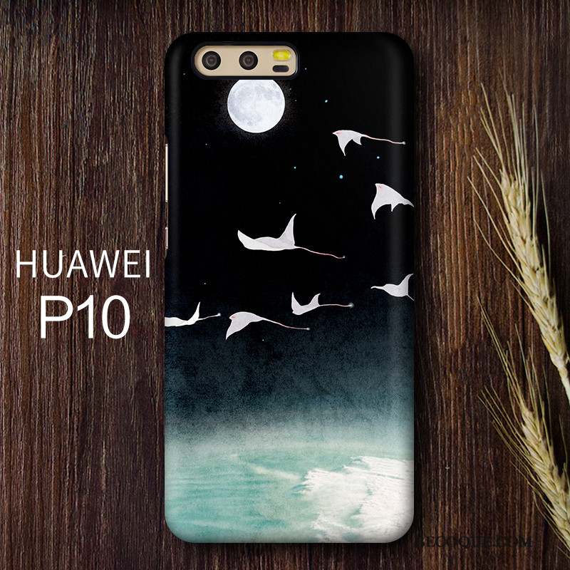 Huawei P10 Art Délavé En Daim Difficile Coque De Téléphone Personnalité Bleu
