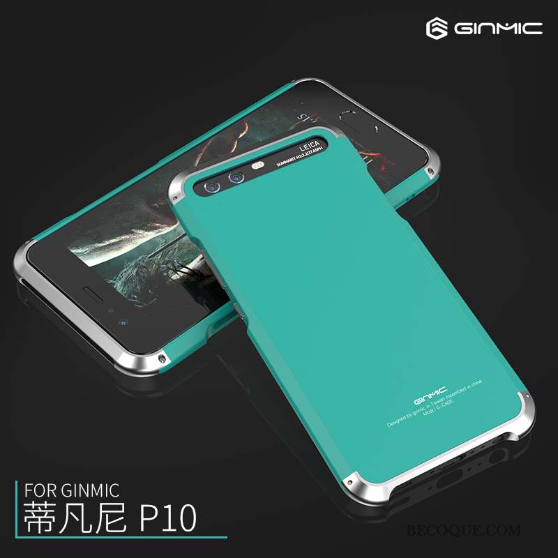 Huawei P10 Coque Border Personnalité Incassable Créatif Bleu Métal