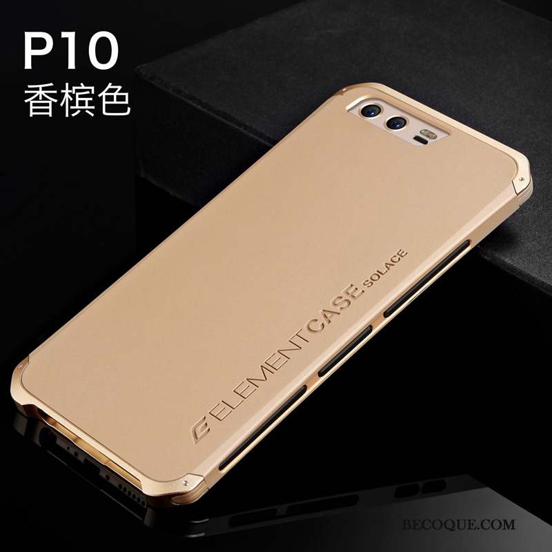 Huawei P10 Coque De Téléphone Métal Protection Incassable Silicone Argent