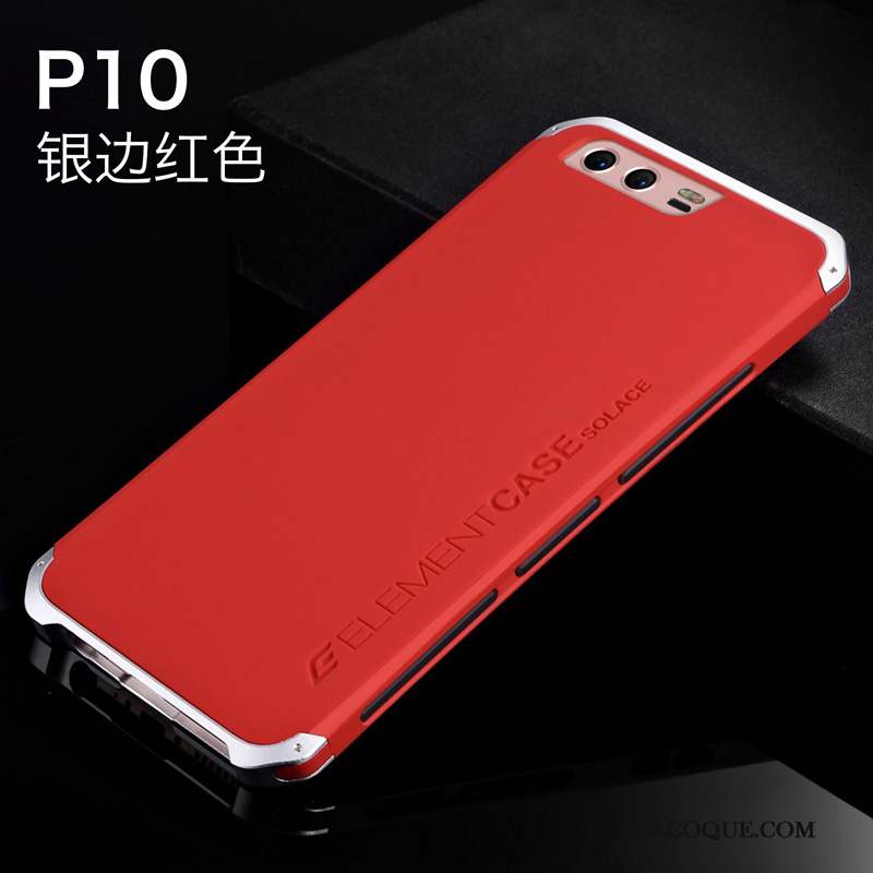 Huawei P10 Coque De Téléphone Métal Protection Incassable Silicone Argent