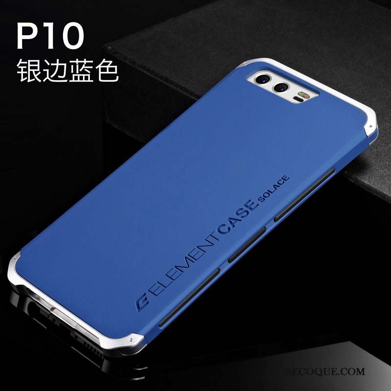 Huawei P10 Coque De Téléphone Métal Protection Incassable Silicone Argent