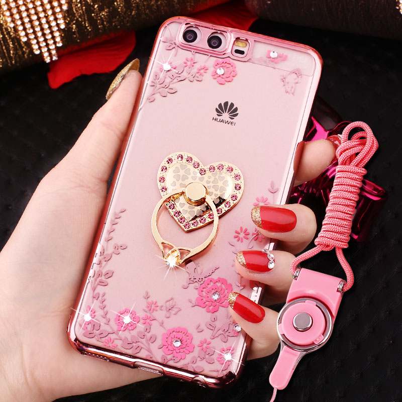 Huawei P10 Coque De Téléphone Personnalité Or Rose Dessin Animé Fluide Doux Étui