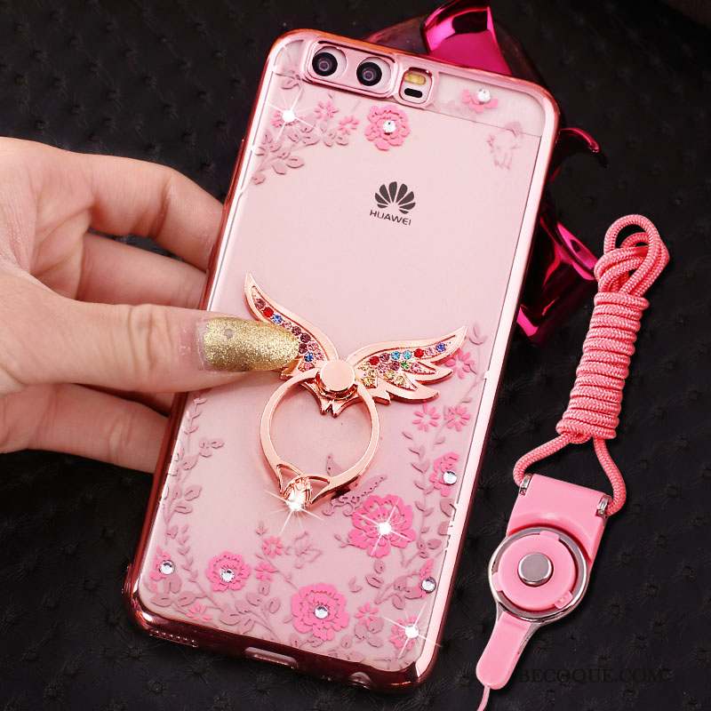 Huawei P10 Coque De Téléphone Personnalité Or Rose Dessin Animé Fluide Doux Étui