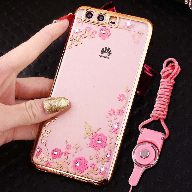 Huawei P10 Coque De Téléphone Personnalité Or Rose Dessin Animé Fluide Doux Étui