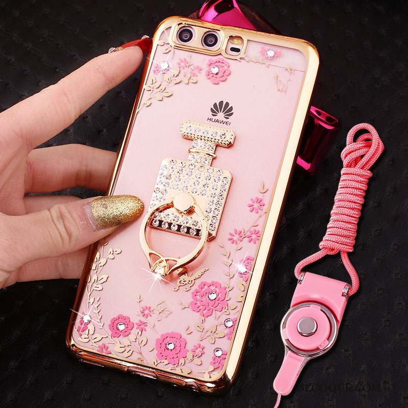 Huawei P10 Coque De Téléphone Personnalité Or Rose Dessin Animé Fluide Doux Étui