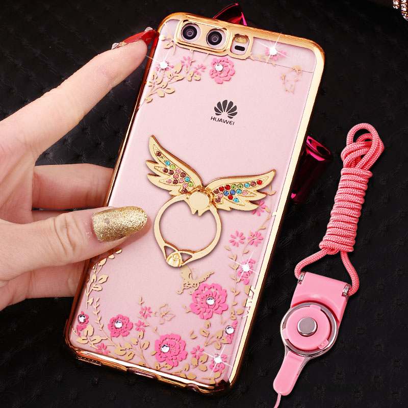 Huawei P10 Coque De Téléphone Personnalité Or Rose Dessin Animé Fluide Doux Étui