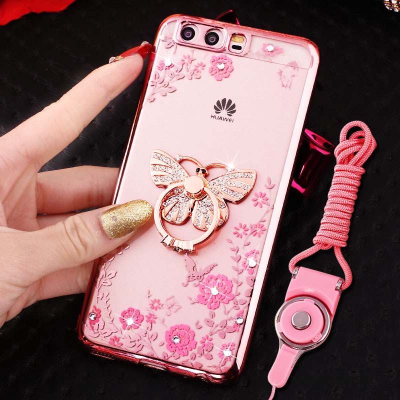 Huawei P10 Coque De Téléphone Personnalité Or Rose Dessin Animé Fluide Doux Étui