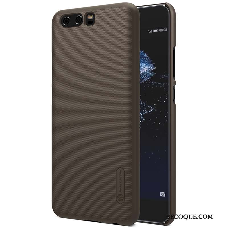 Huawei P10 Coque Délavé En Daim Difficile Étui Or Blanc Incassable