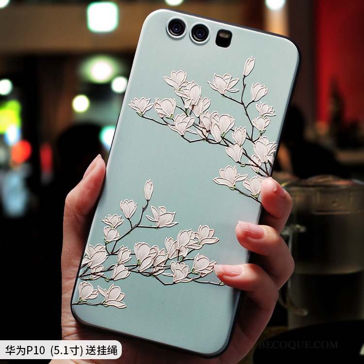 Huawei P10 Coque Gaufrage Protection Personnalité Incassable Tout Compris Ornements Suspendus