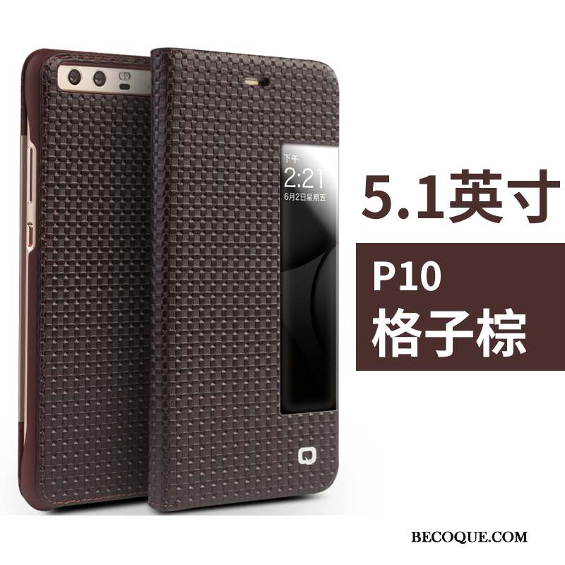 Huawei P10 Coque Housse Étui Pu Téléphone Portable Noir Protection