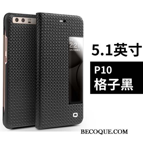 Huawei P10 Coque Housse Étui Pu Téléphone Portable Noir Protection