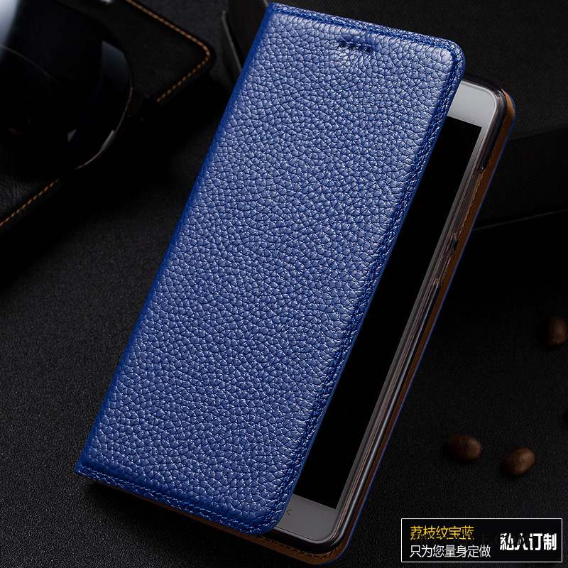 Huawei P10 Coque Litchi Housse Protection Incassable Cuir Véritable Étui