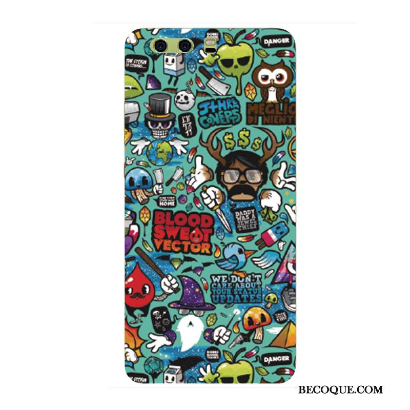 Huawei P10 Coque Marque De Tendance Téléphone Portable Bleu Créatif Étui Amoureux