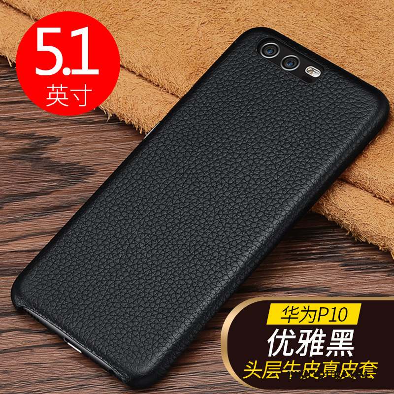 Huawei P10 Coque Modèle Fleurie Business Cuir Véritable Casual Étui Protection