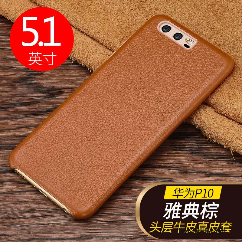 Huawei P10 Coque Modèle Fleurie Business Cuir Véritable Casual Étui Protection