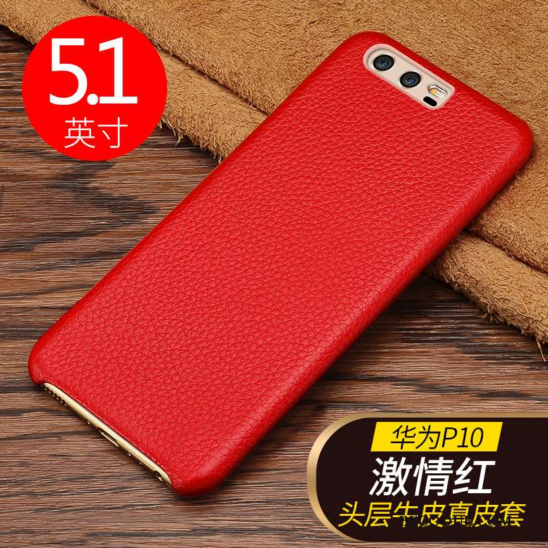 Huawei P10 Coque Modèle Fleurie Business Cuir Véritable Casual Étui Protection