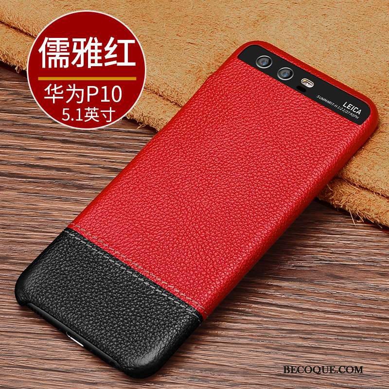 Huawei P10 Coque Modèle Fleurie Business Cuir Véritable Casual Étui Protection