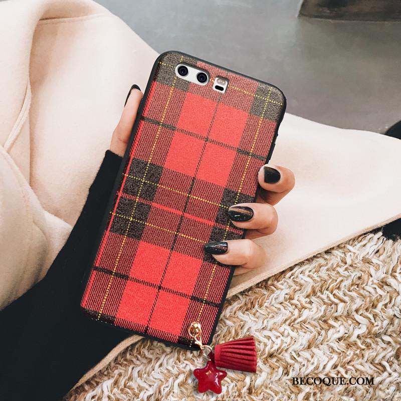 Huawei P10 Coque Personnalité Incassable Tendance Vintage Rouge Marque De Tendance