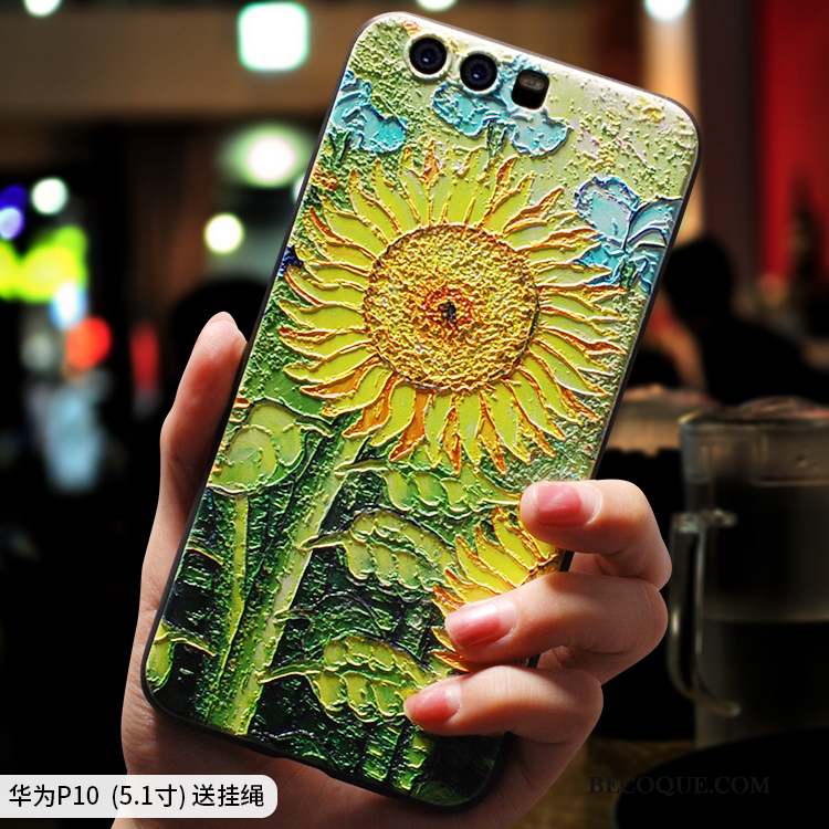 Huawei P10 Coque Personnalité Étui Tendance Incassable Art Jaune