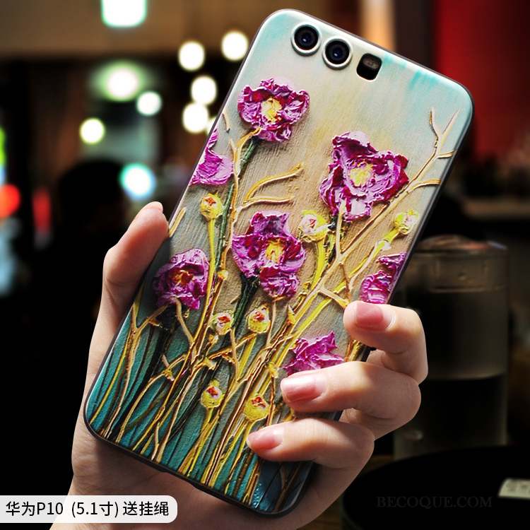 Huawei P10 Coque Personnalité Étui Tendance Incassable Art Jaune