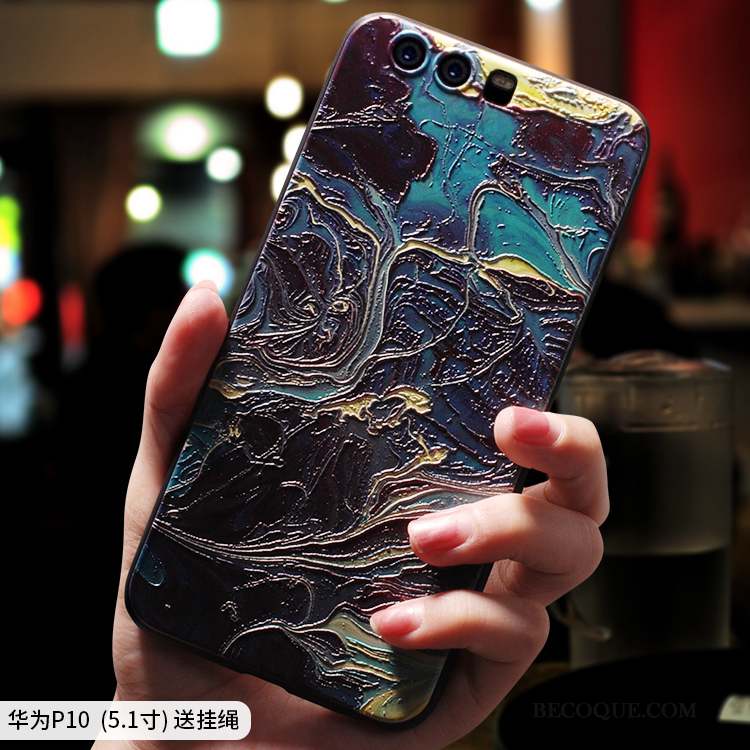 Huawei P10 Coque Personnalité Étui Tendance Incassable Art Jaune