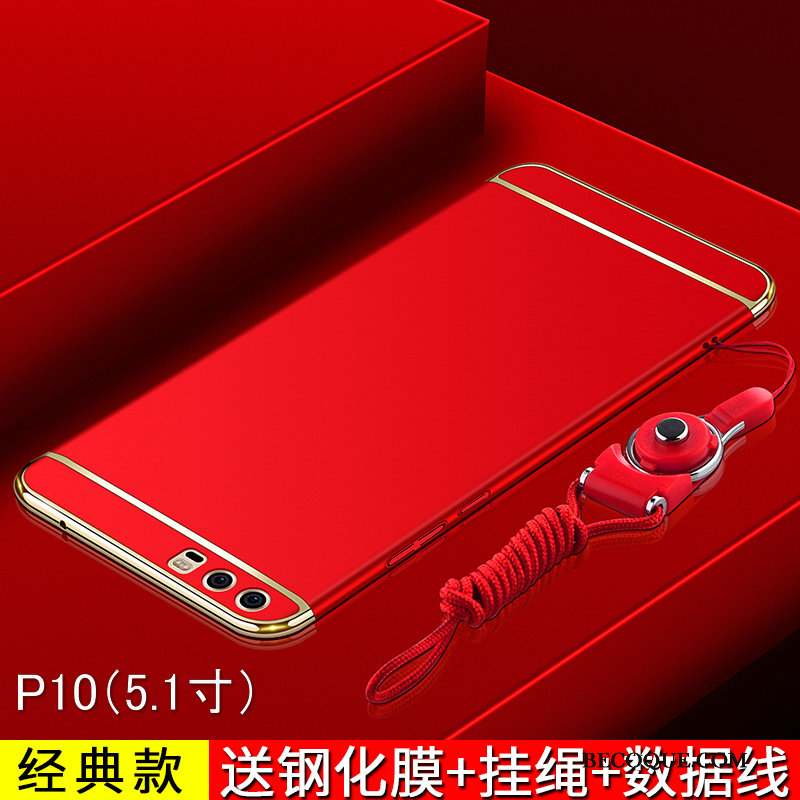 Huawei P10 Coque Protection Tendance Étui Tout Compris Rouge Incassable