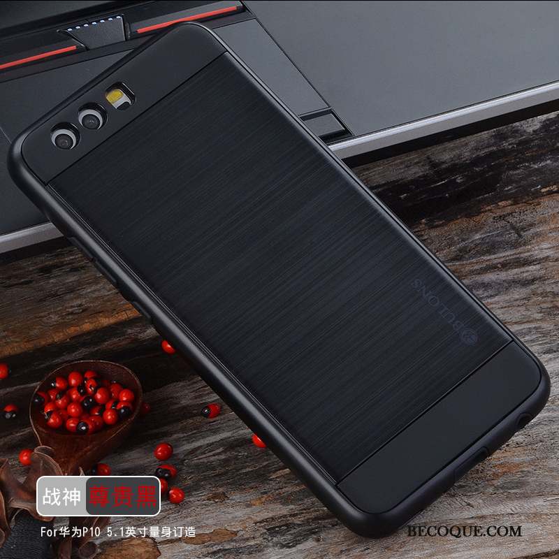 Huawei P10 Coque Protection Tissu Incassable Étui Vert Fluide Doux