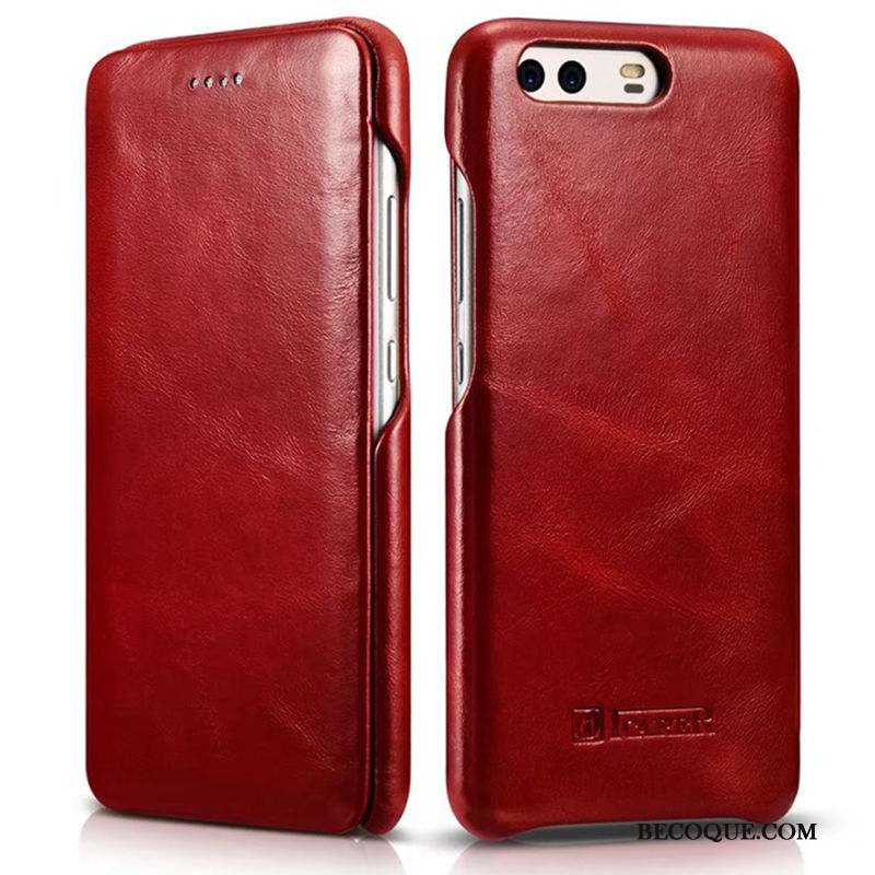 Huawei P10 Coque Rouge Téléphone Portable Tendance Étui En Cuir Protection Housse