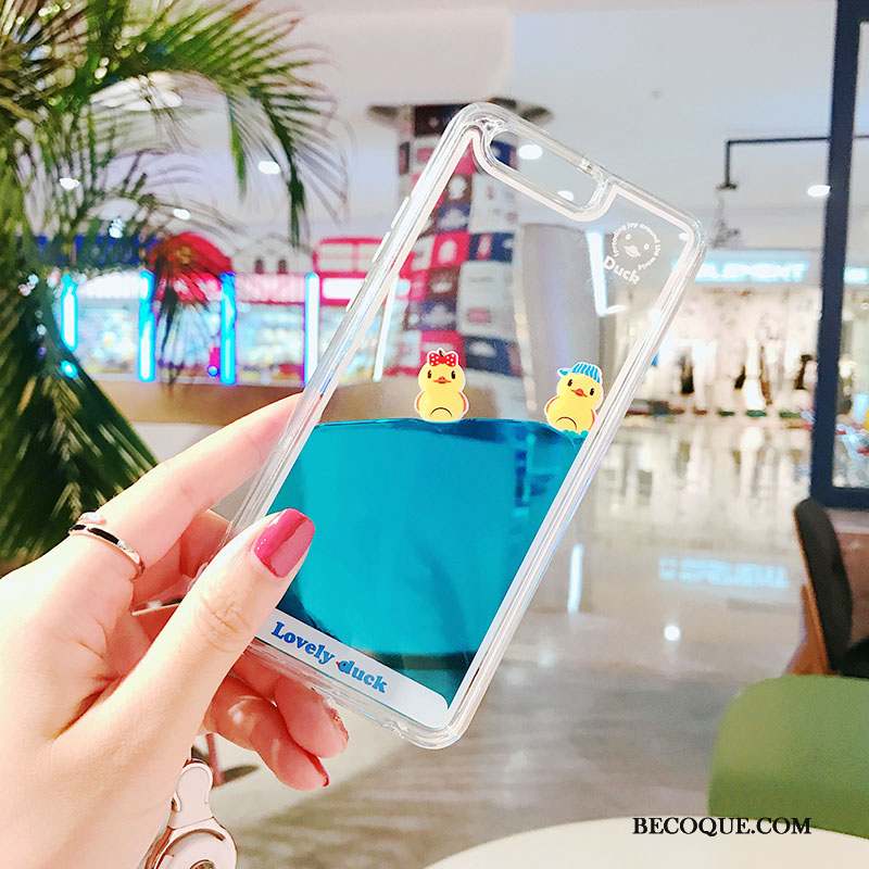 Huawei P10 Coque Transparent Bleu Couler Canard Liquide