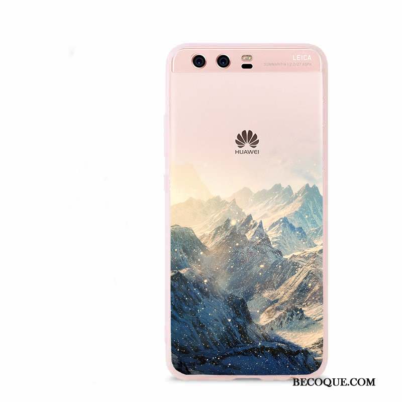 Huawei P10 Coque Étui Fluide Doux Créatif Silicone Paysage Téléphone Portable