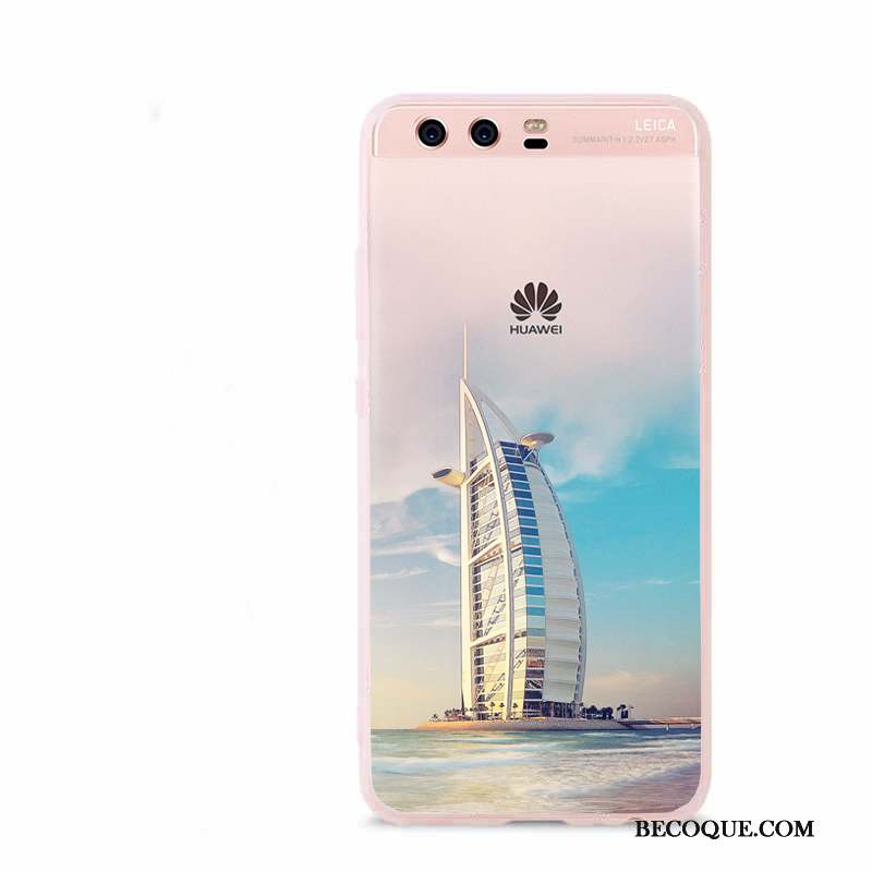 Huawei P10 Coque Étui Fluide Doux Créatif Silicone Paysage Téléphone Portable