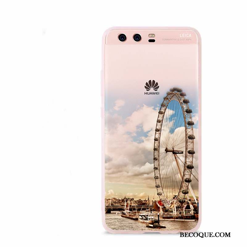 Huawei P10 Coque Étui Fluide Doux Créatif Silicone Paysage Téléphone Portable