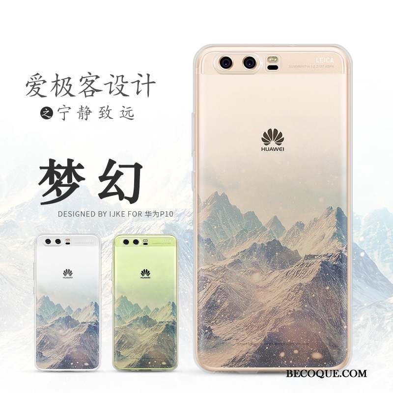 Huawei P10 Incassable Fluide Doux Silicone Paysage Coque Protection