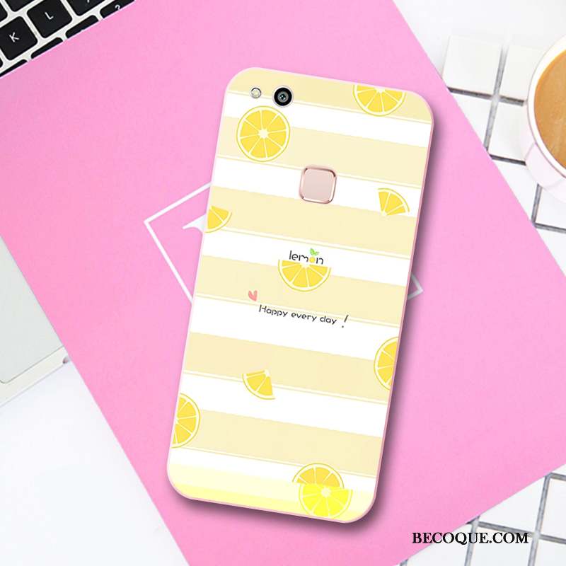 Huawei P10 Lite Coque Frais Silicone Fluide Doux Jaune Tendance Jeunesse