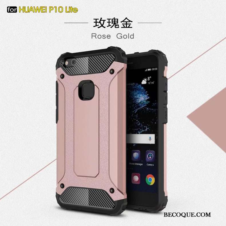 Huawei P10 Lite Coque Étui Protection Silicone Métal Tout Compris Incassable