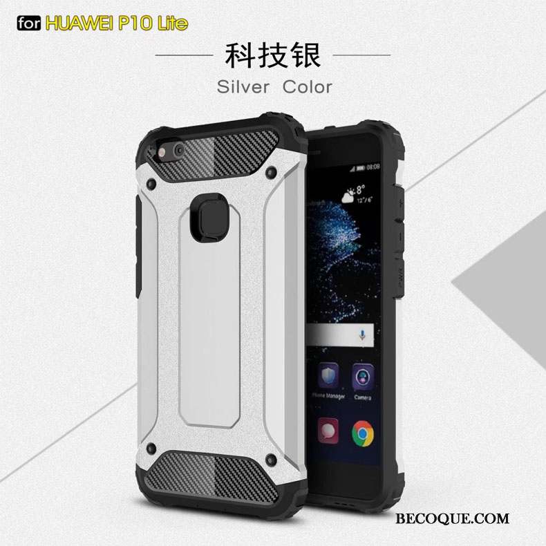Huawei P10 Lite Coque Étui Protection Silicone Métal Tout Compris Incassable