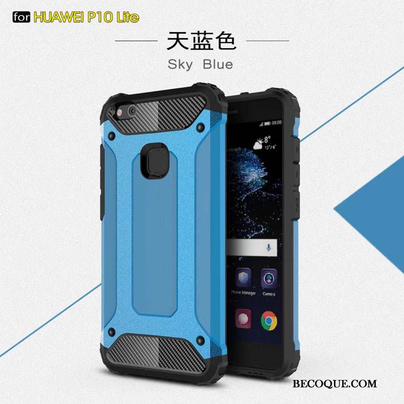 Huawei P10 Lite Coque Étui Protection Silicone Métal Tout Compris Incassable