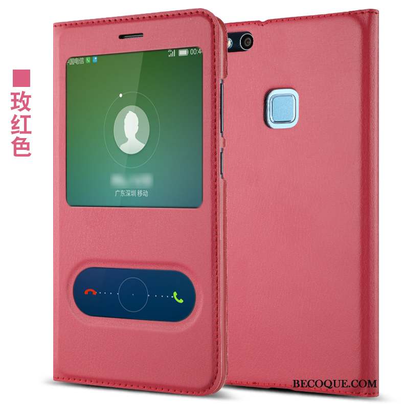 Huawei P10 Lite Rose Protection Coque Étui Téléphone Portable Cuir