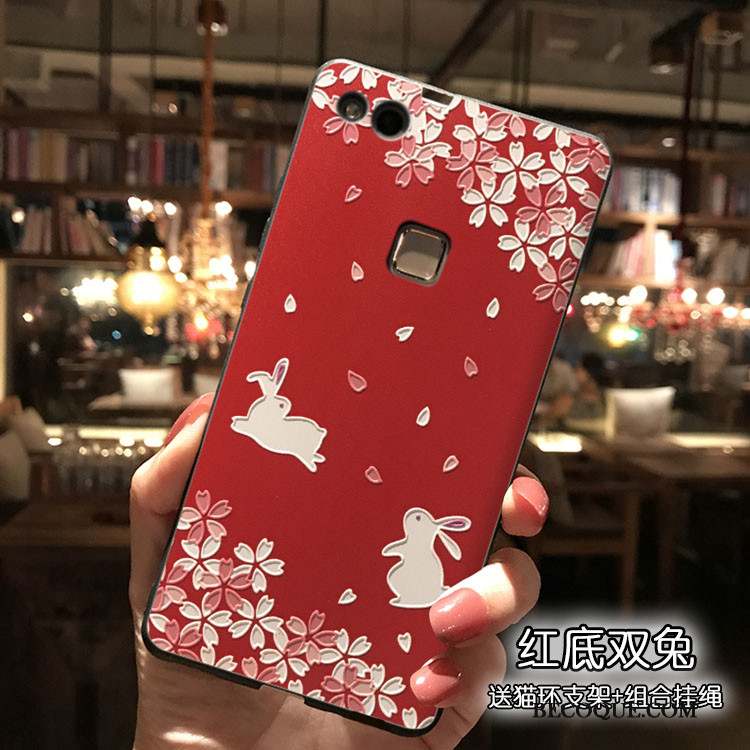 Huawei P10 Lite Tout Compris Coque De Téléphone Étui Silicone Rouge Ornements Suspendus