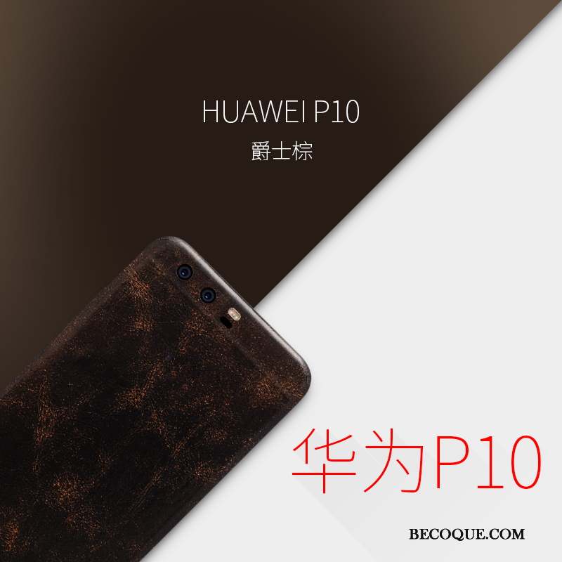 Huawei P10 Membrane Étui Étui En Cuir Coque De Téléphone Rouge Protection