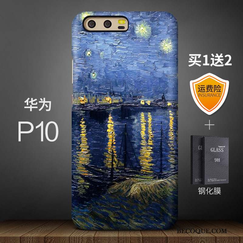 Huawei P10 Multicolore Coque Créatif Art Délavé En Daim Marque De Tendance