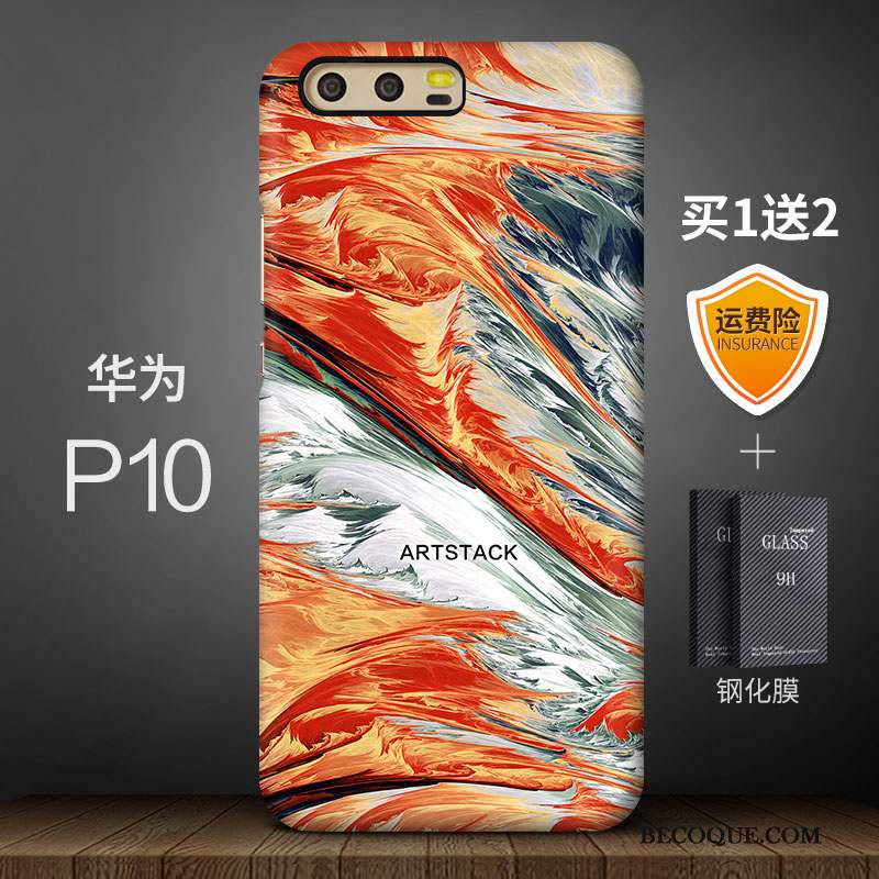 Huawei P10 Multicolore Coque Créatif Art Délavé En Daim Marque De Tendance