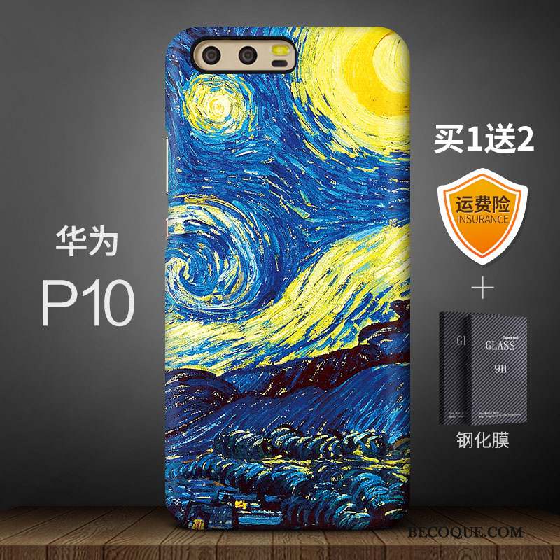 Huawei P10 Personnalité Incassable Coque De Téléphone Délavé En Daim Jaune Haute