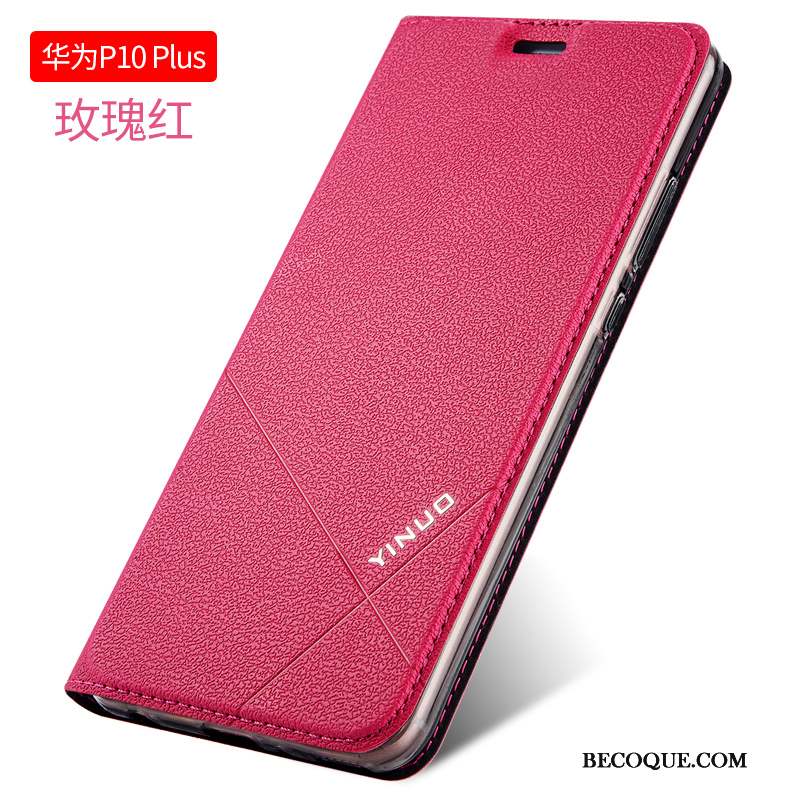 Huawei P10 Plus Coque Clamshell Tout Compris Étui Étui En Cuir Fluide Doux Noir