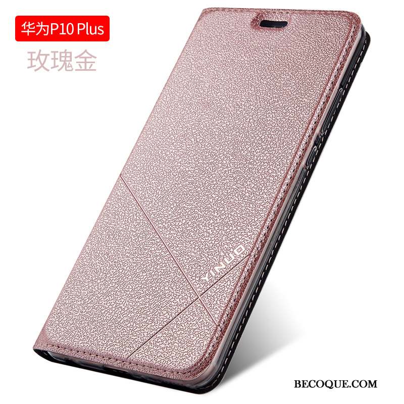 Huawei P10 Plus Coque Clamshell Tout Compris Étui Étui En Cuir Fluide Doux Noir